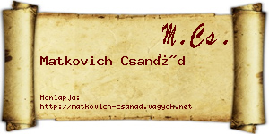 Matkovich Csanád névjegykártya